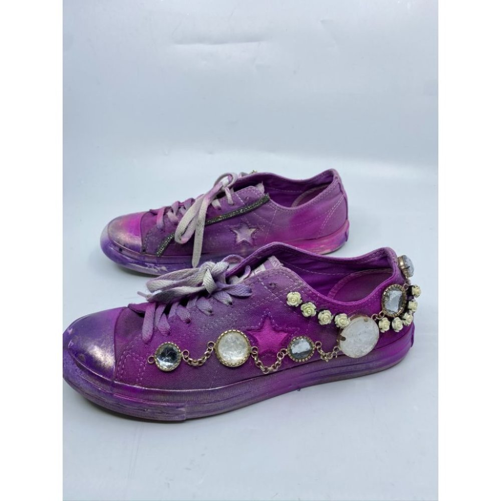Converse Sneakers Purple Blue Graffiti Women's 9.5 - Picture 2 of 13
